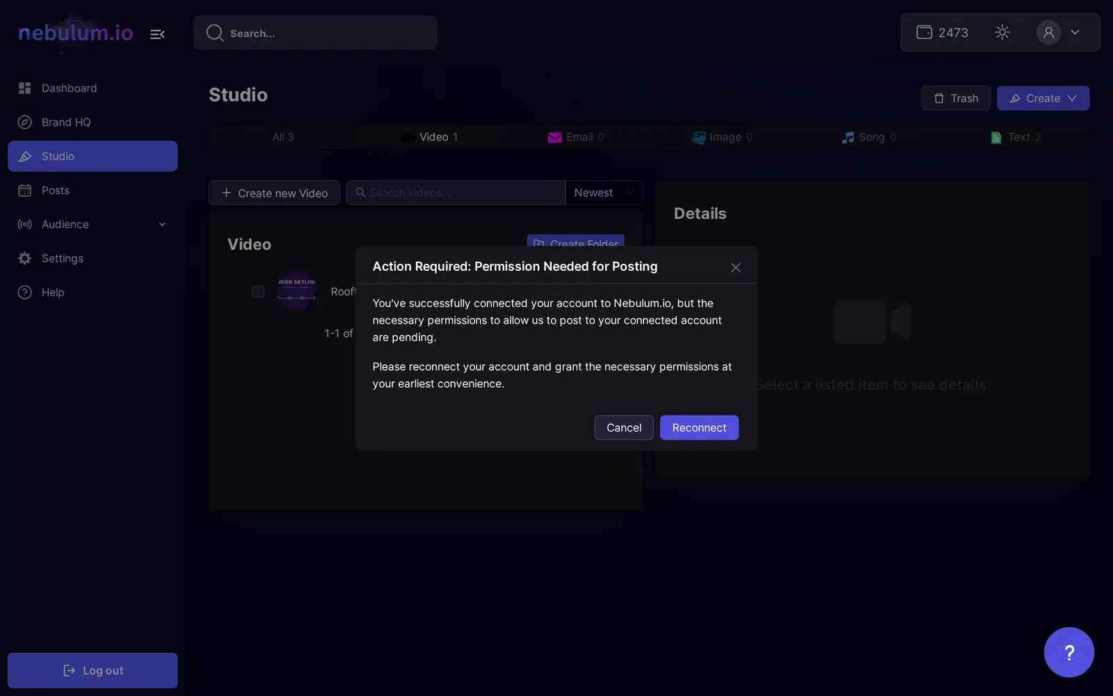 The Post Content composer with the account list and caption card in edit mode on the left, and a platform tab open under Customize & Publish on the right